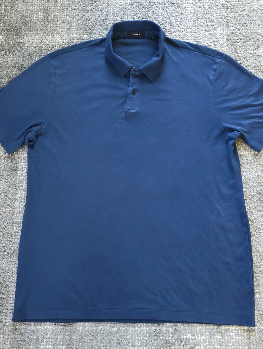 Theory Match Polo Mens XL Blue Dynamic Pique Stretch Short Sleeve Polo Shirt